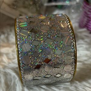 Silver and Gold Glitter Bracelet